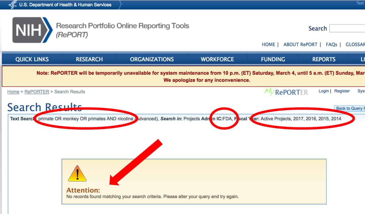 Reporter results FDA monkeys 3-2-17
