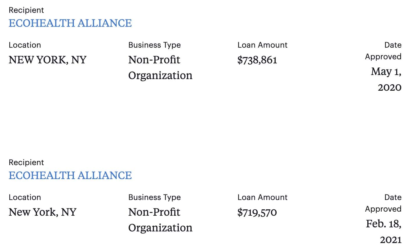 EcoHealth Alliance bailout