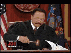 Video clip of Judge slamming gavel