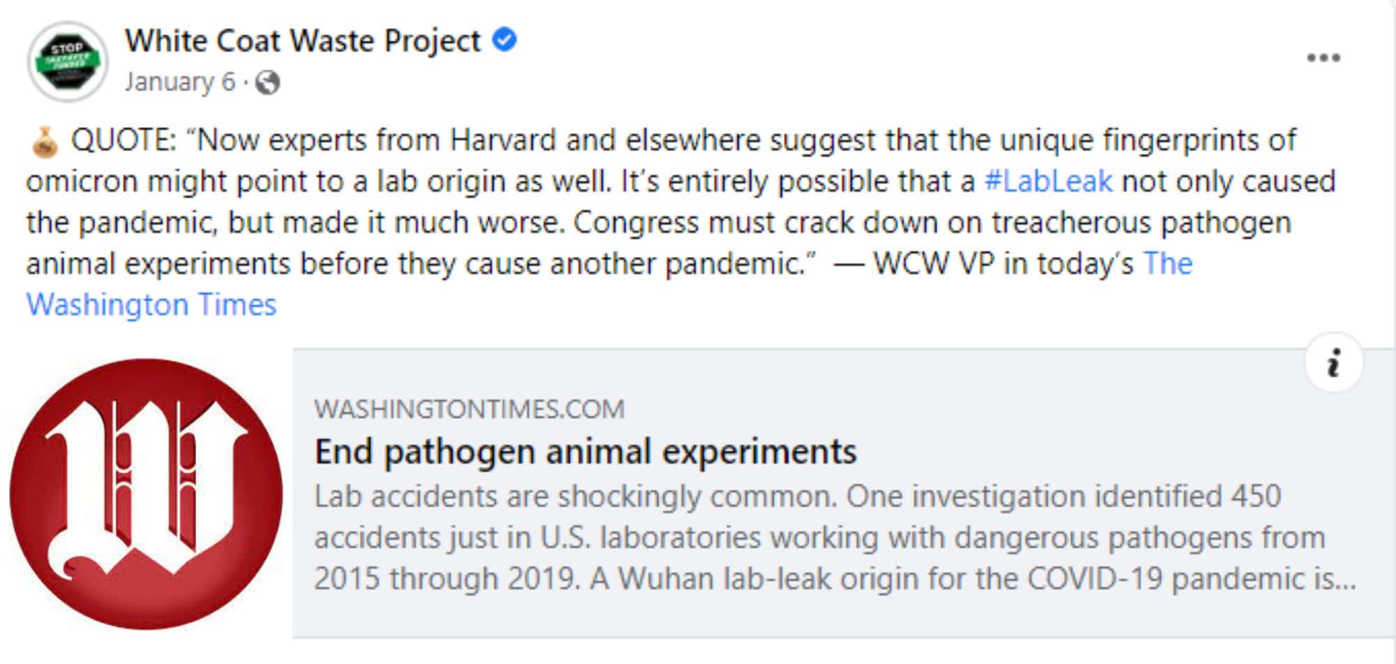LAB LEAKS ARE DANGEROUS