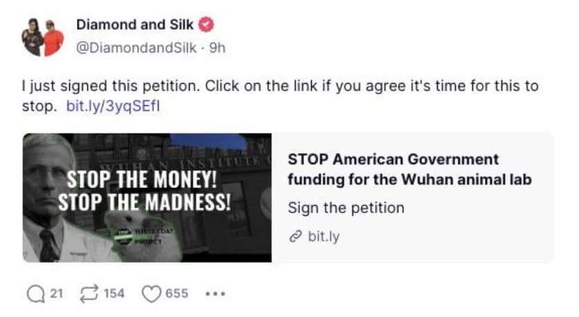 Influencers say Defund Wuhan