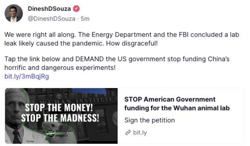 Influencers say Defund Wuhan